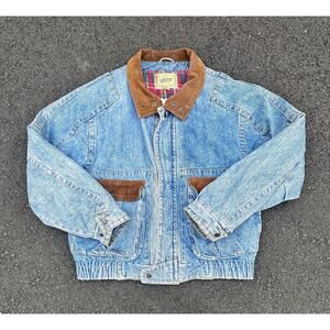 VTG Levis Jacket Blue Jean Denim USA Trucker Jacket Coat Sz. L